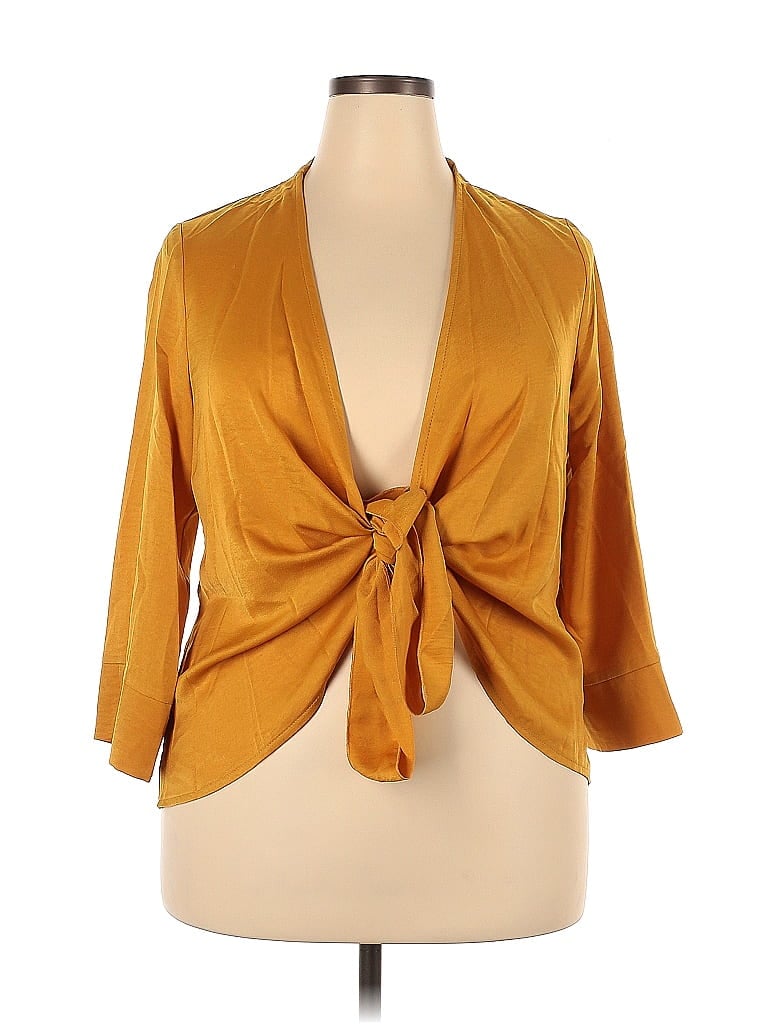 Pre-owned Shein 3/4 Sleeve Blouse In Orange