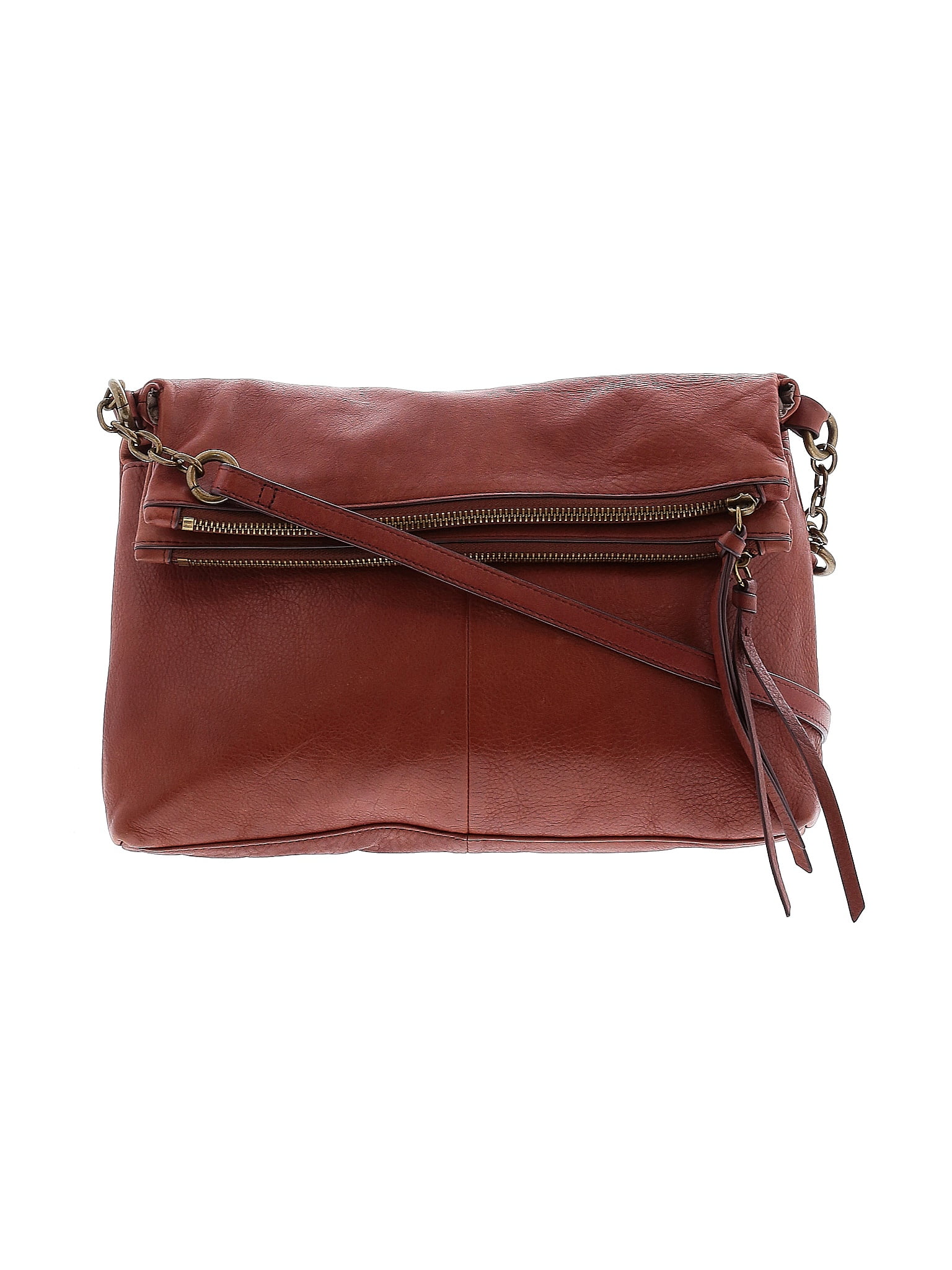 Margot 100% Leather Solid Brown Burgundy Leather Crossbody Bag One Size ...