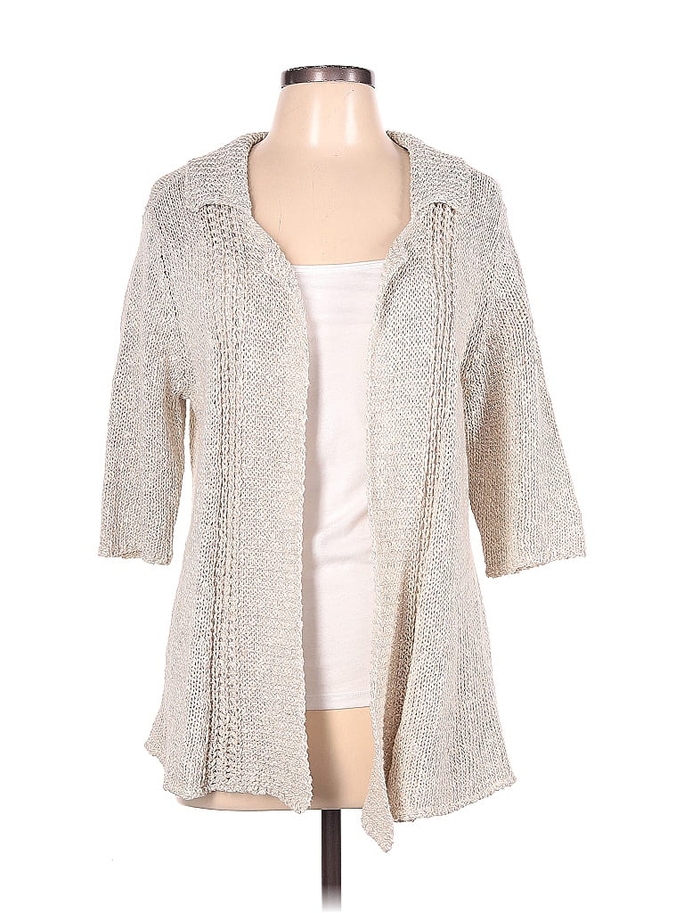 Eileen Fisher Color Block Solid Gray Cardigan Size L 75 off thredUP