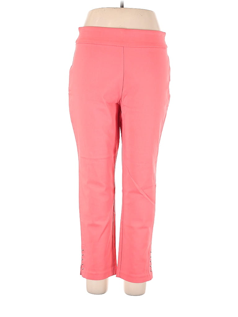 Roz & Ali Solid Pink Casual Pants Size 14 - photo 1
