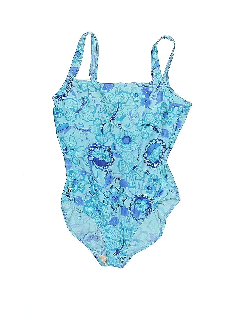 Speedo Floral Blue One Piece Swimsuit Size 18 (Plus) 43 off thredUP