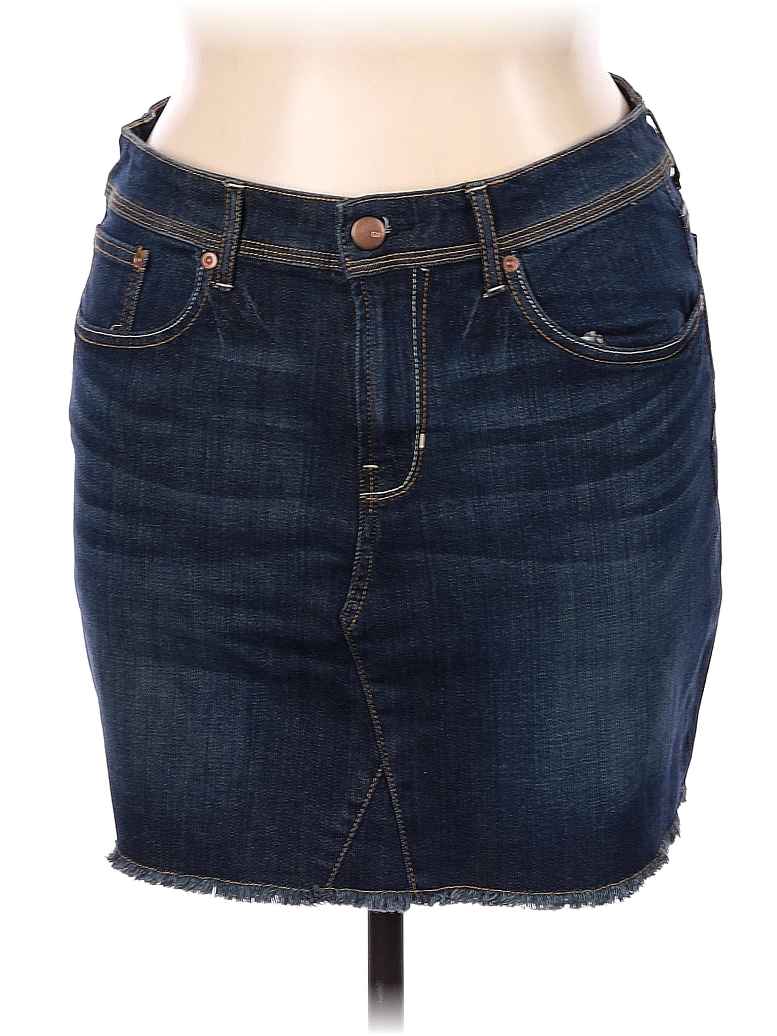 Jupe En Jean DNM Taille 14 – Longueur 22 Pouces, Bleu Foncé Dénim, Occasion Très Bon État
