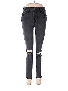 Madewell Petite 9" Mid-Rise Skinny Jeans in Black Sea (view 1)