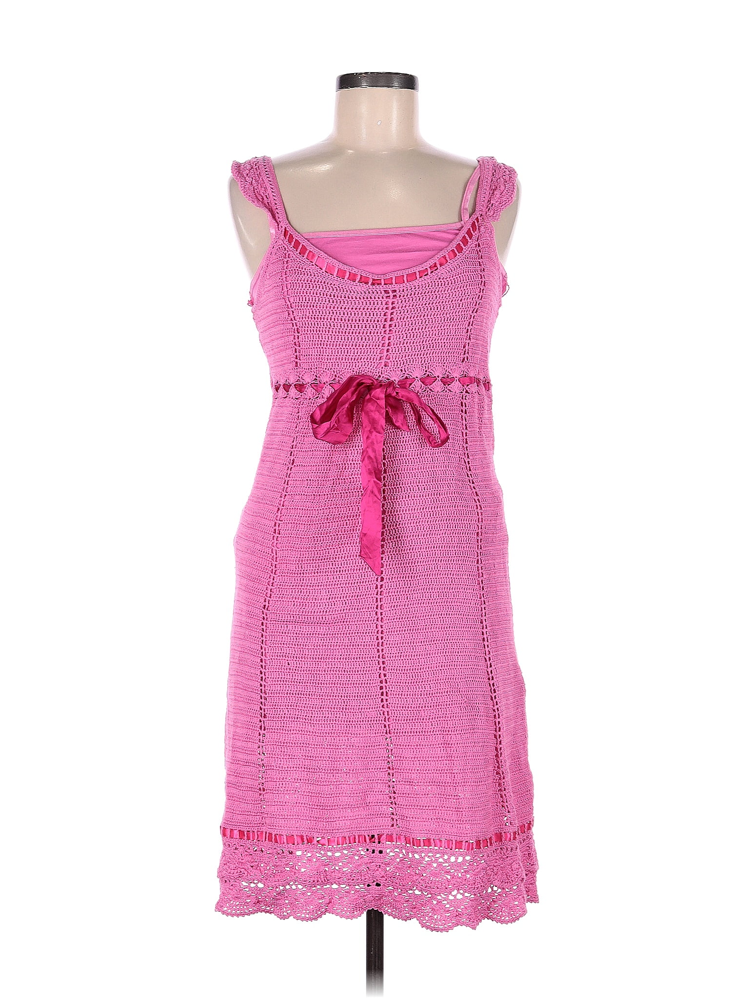 Lilly Pulitzer 100 Cotton Solid Pink Casual Dress Size M 69 Off