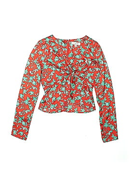 Love, Whit by Whitney Port Red Floral Crop Top (view 1)