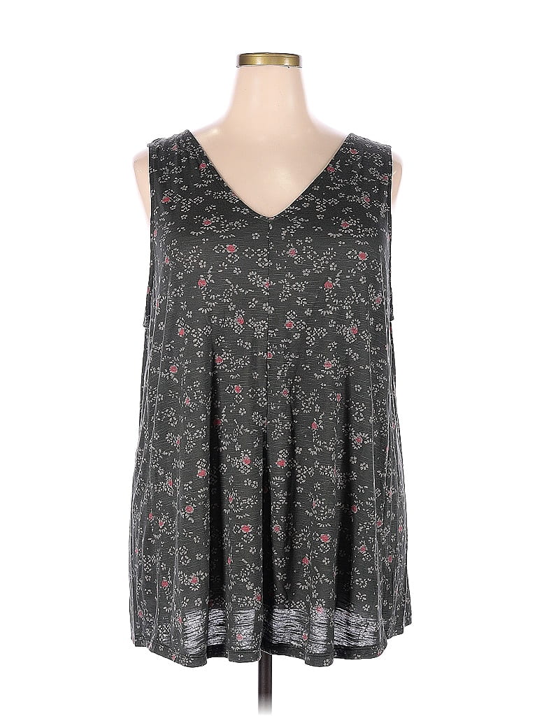 Old Navy Floral Gray Tank Top Size 3X (Plus) - 15% off | thredUP
