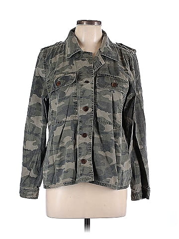 Lucky Brand Camo Green Gray Jacket Size L - 66% off