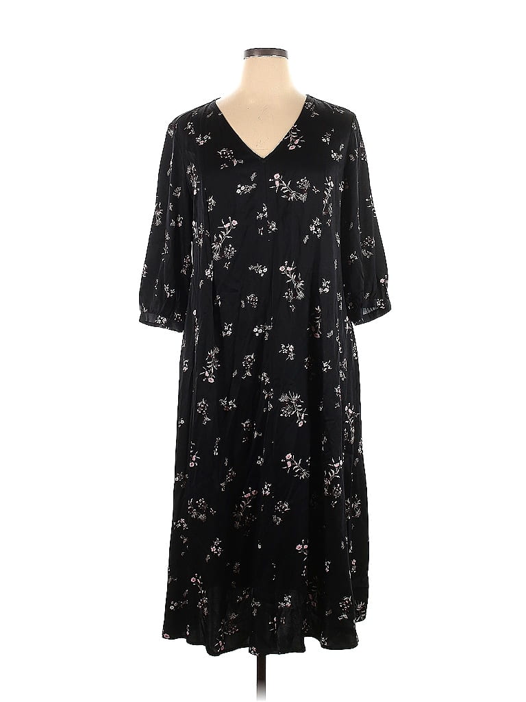 J.Jill 100% Rayon Black Casual Dress Size XL (Petite) - 68% off | thredUP