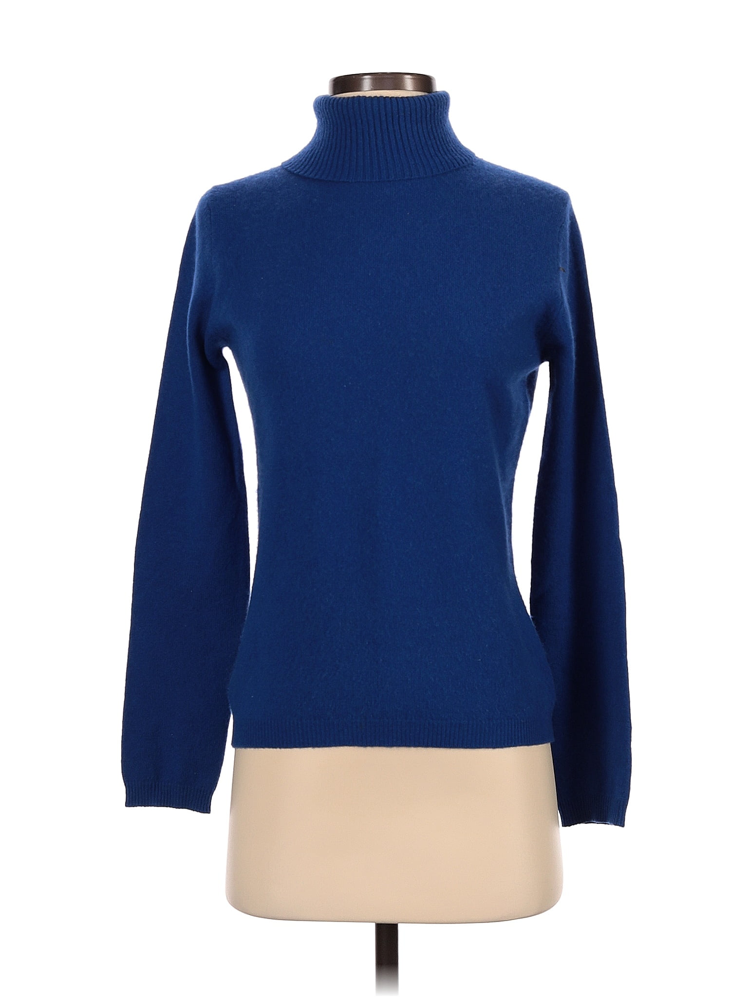 Lord & Taylor 100% Cashmere Solid Blue Long Sleeve Turtleneck Size XS ...