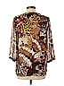 Calvin Klein Batik Brown Long Sleeve Blouse Size L - photo 2