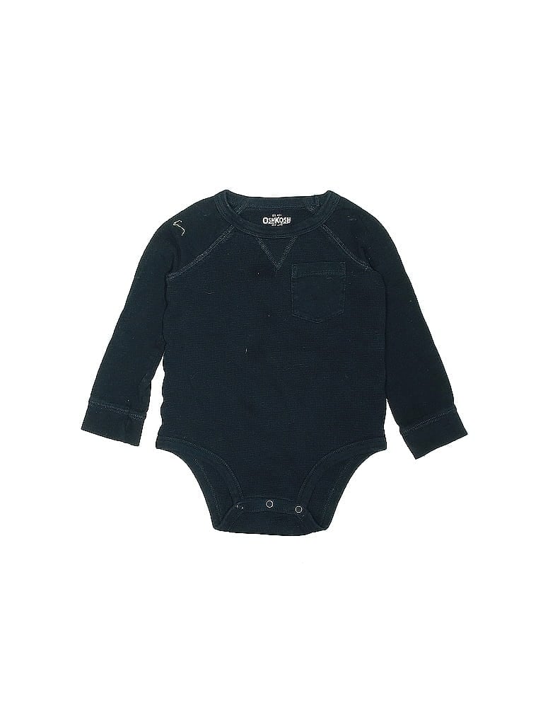 Pre-owned Oshkosh B'gosh Kids' Long Sleeve Onesie In Blue