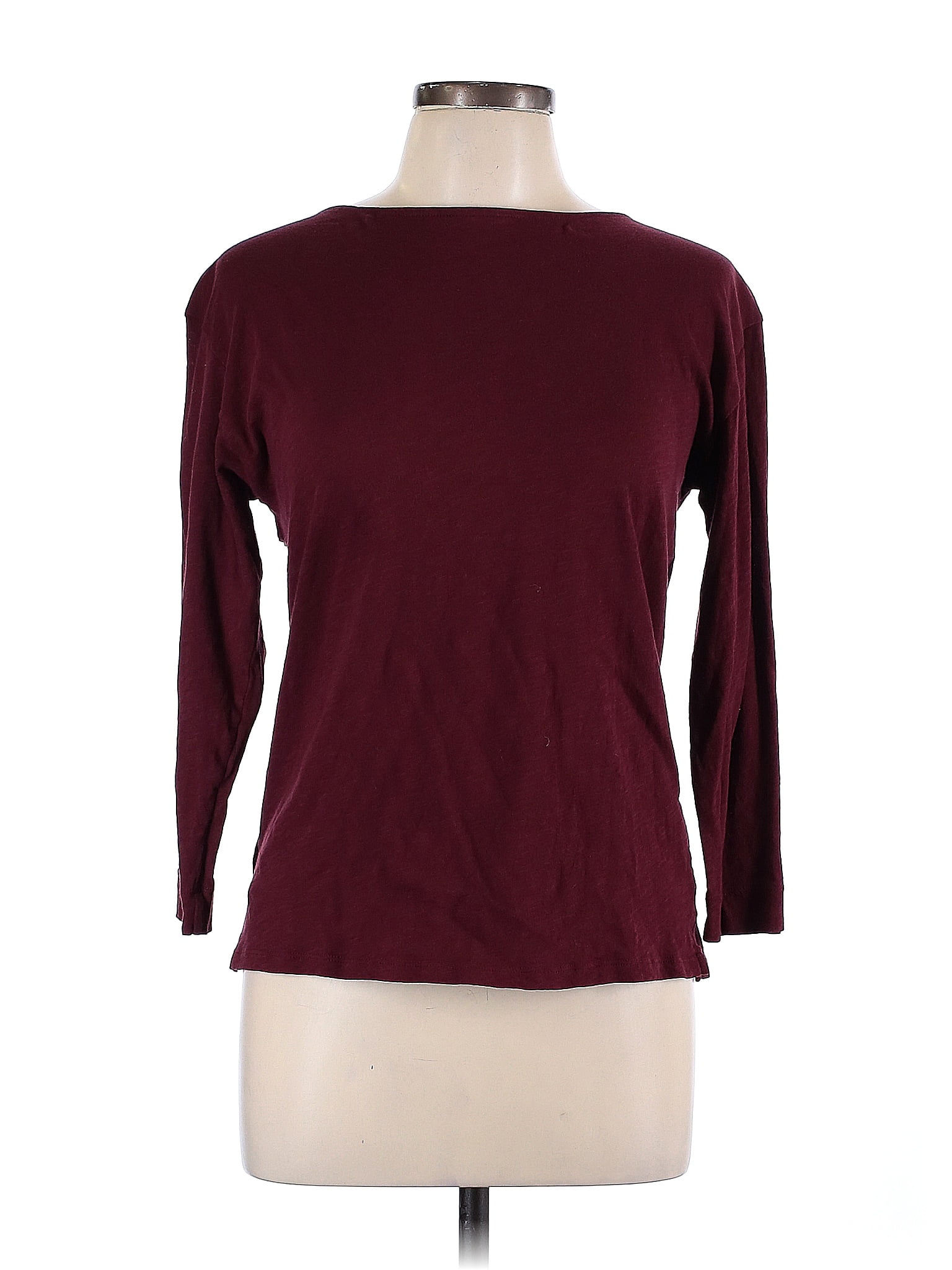 J.Crew 100% Cotton Solid Red Burgundy 3/4 Sleeve Top Size L - 77% off ...