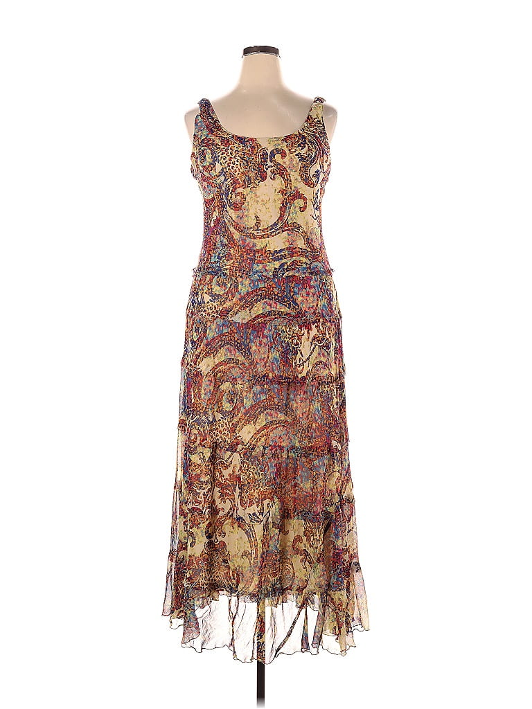 Jones Studio 100% Polyester Multi Color Brown Casual Dress Size 14 - 67 ...