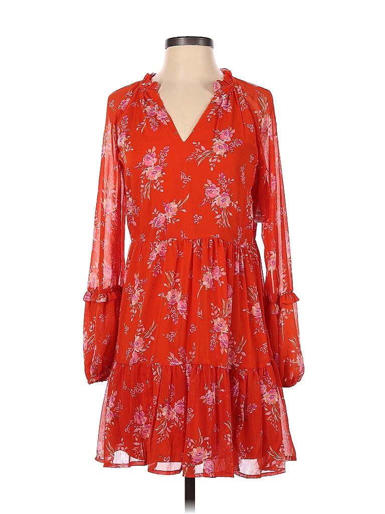 Vince Camuto 100% Polyester Floral Red Casual Dress Size XS - 69% off ...