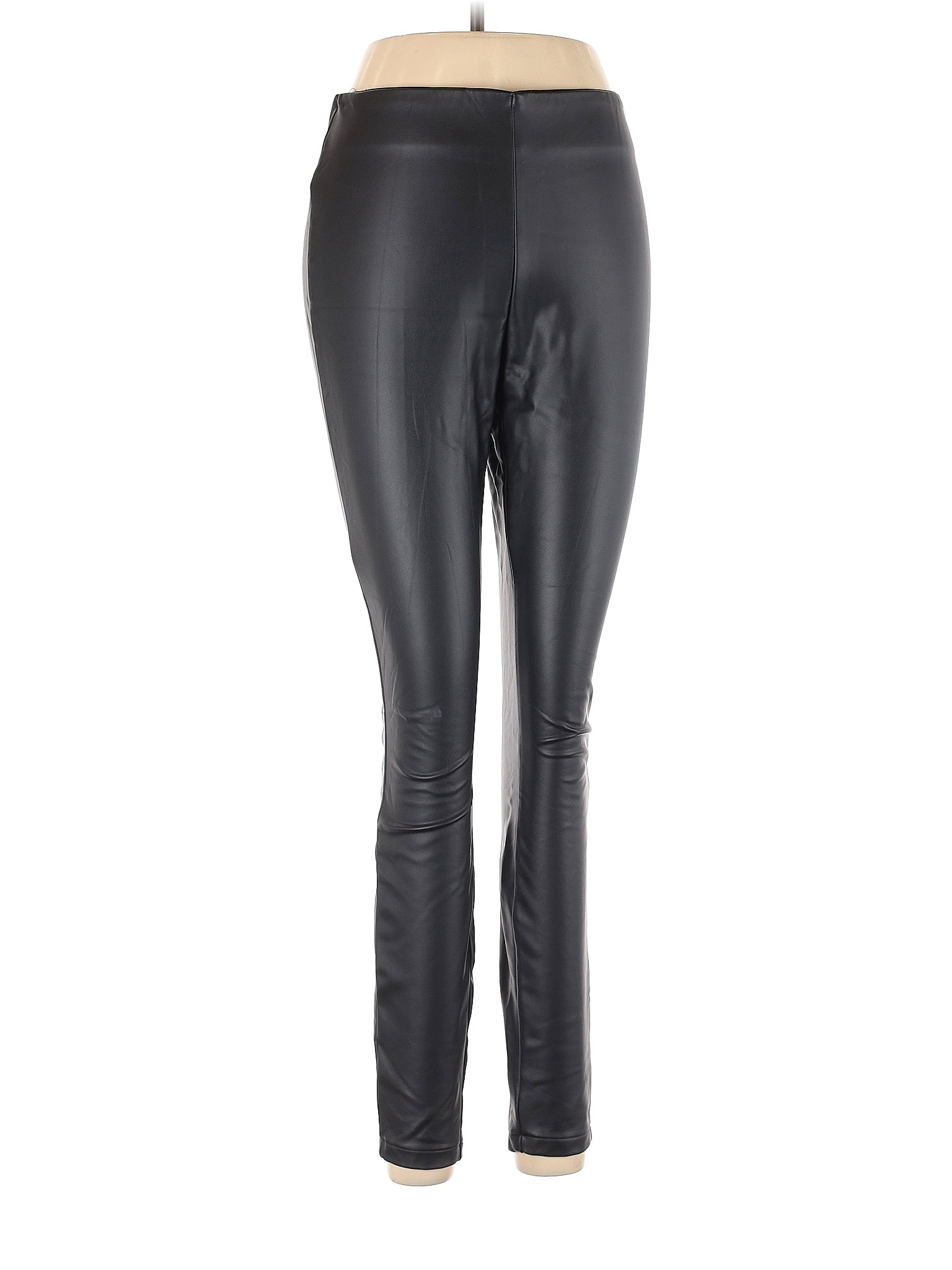 A New Day Solid Black Faux Leather Pants Size XS - 45% off | thredUP