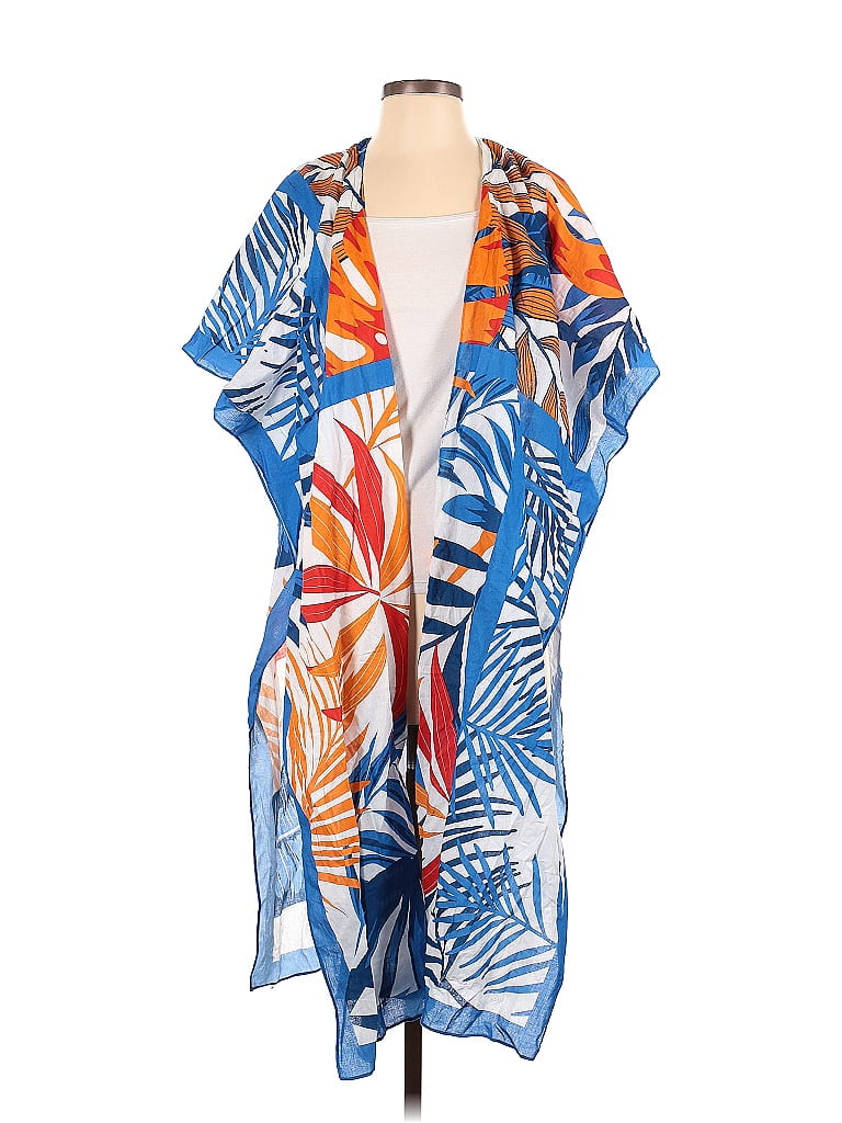 Kate & Mallory designs 100% Cotton Tropical Multi Color Blue Kimono One ...