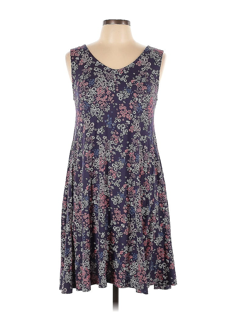 Style&Co Floral Multi Color Purple Casual Dress Size L (Petite) - 55% ...