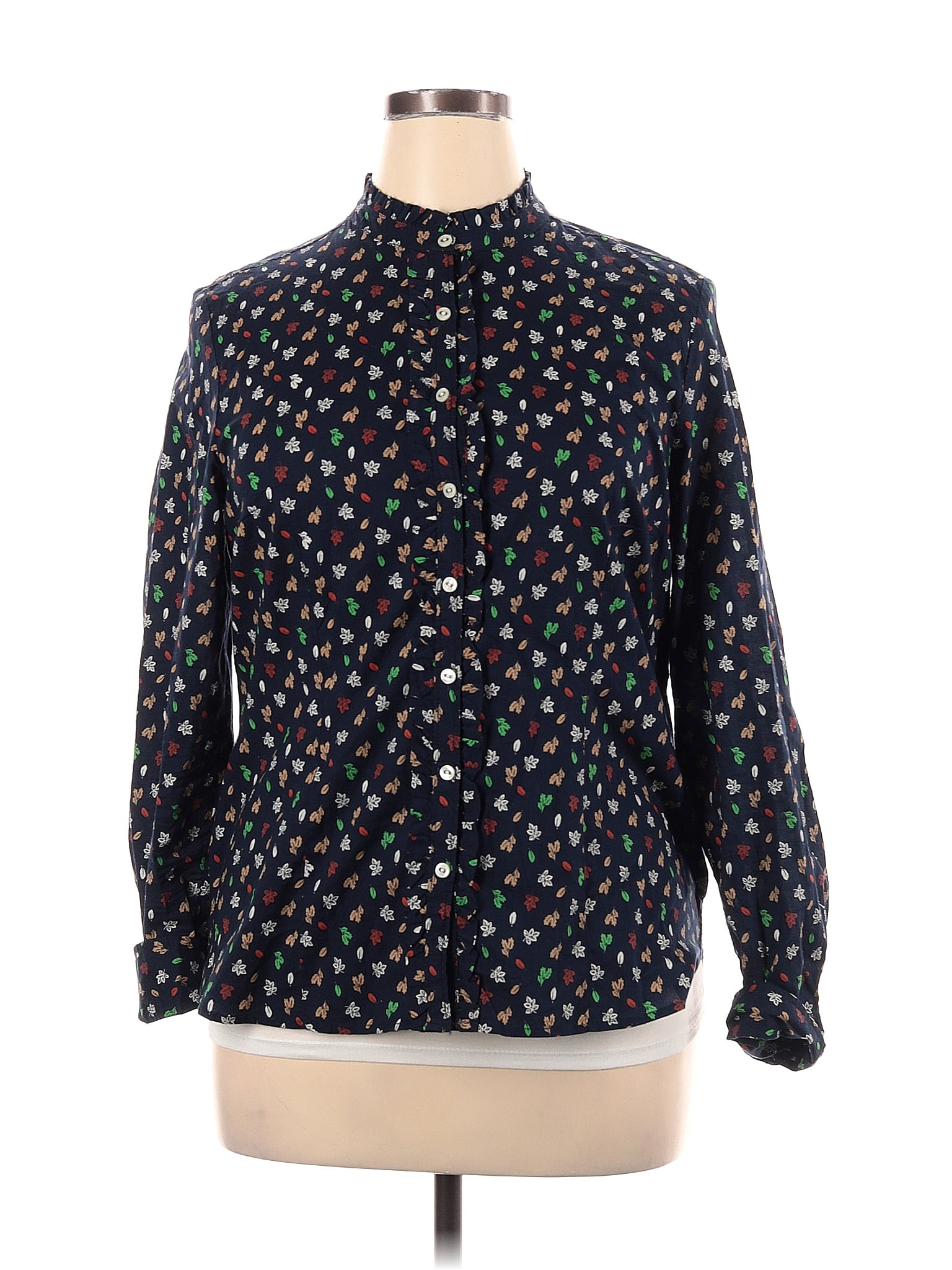 Tommy Hilfiger Women's Polka Dot Button up Shirt Blue Size Small