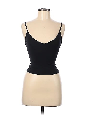 Brandy Melville Solid Black Tank Top One Size - 47% off