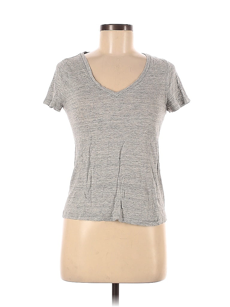 J.Crew 100% Linen Marled Gray Short Sleeve T-Shirt Size S - photo 1
