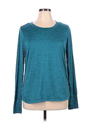 GAIAM Marled Teal Long Sleeve T-Shirt Size XL - 52% off