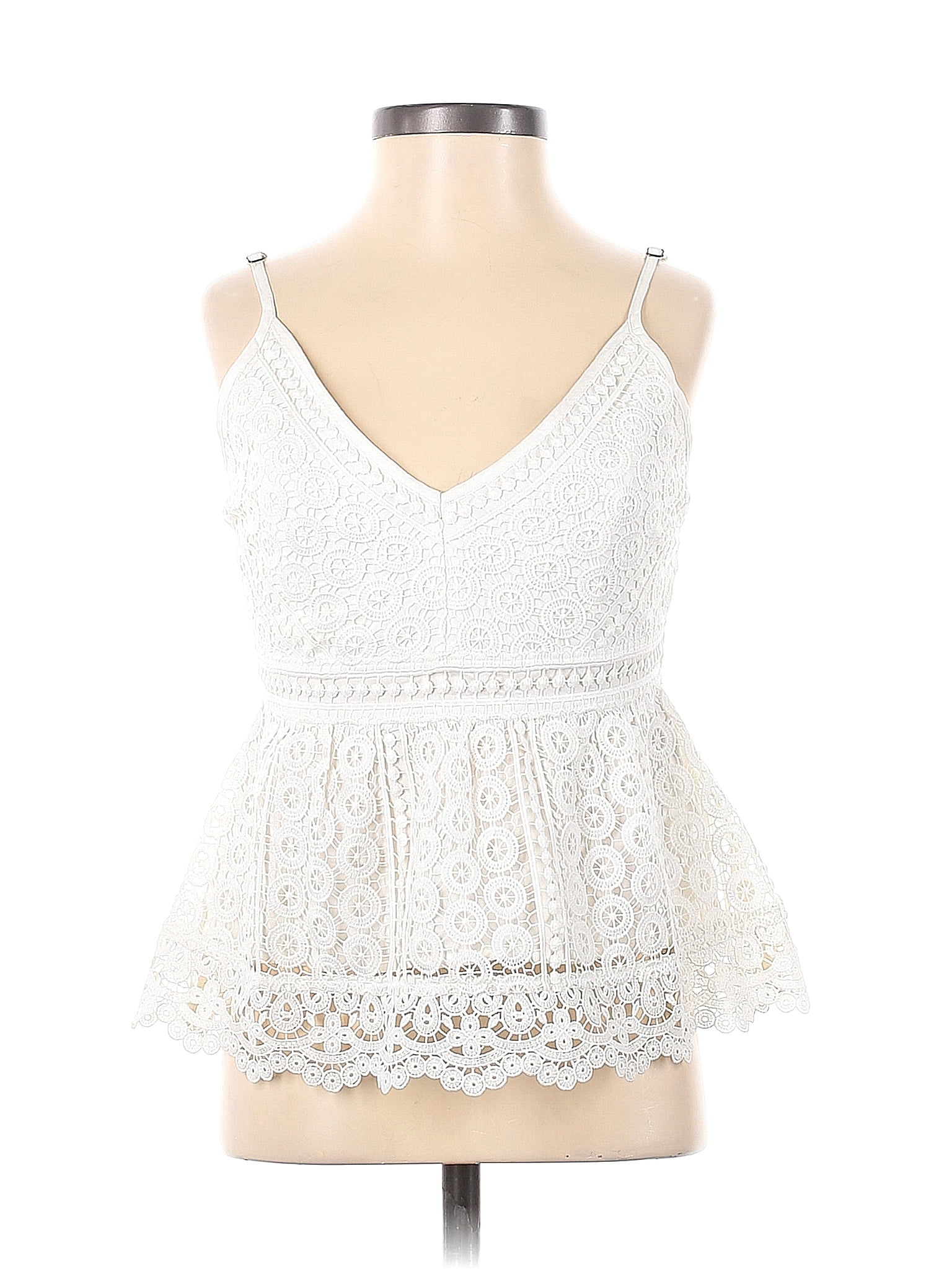 Abercrombie & Fitch 100 Polyester White Sleeveless Blouse Size XS 69 off ThredUp