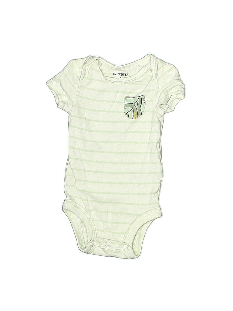 Pre-owned Carter's Babies' Short Sleeve Onesie In Green