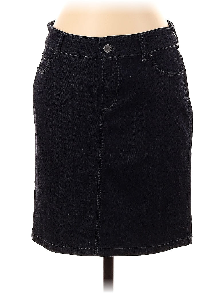 Ann Taylor Solid Black Denim Skirt Size 4 - 77% off | thredUP