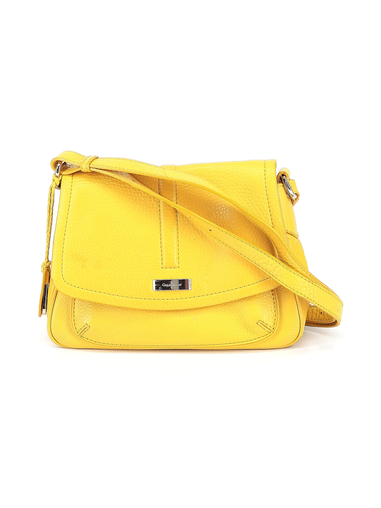 Cole Haan 100% Leather Solid Yellow Leather Shoulder Bag One Size - 74% ...
