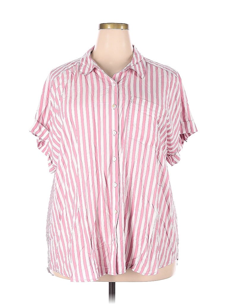 Jane and Delancey Pink Short Sleeve Blouse Size 2X (Plus) - 55% off ...