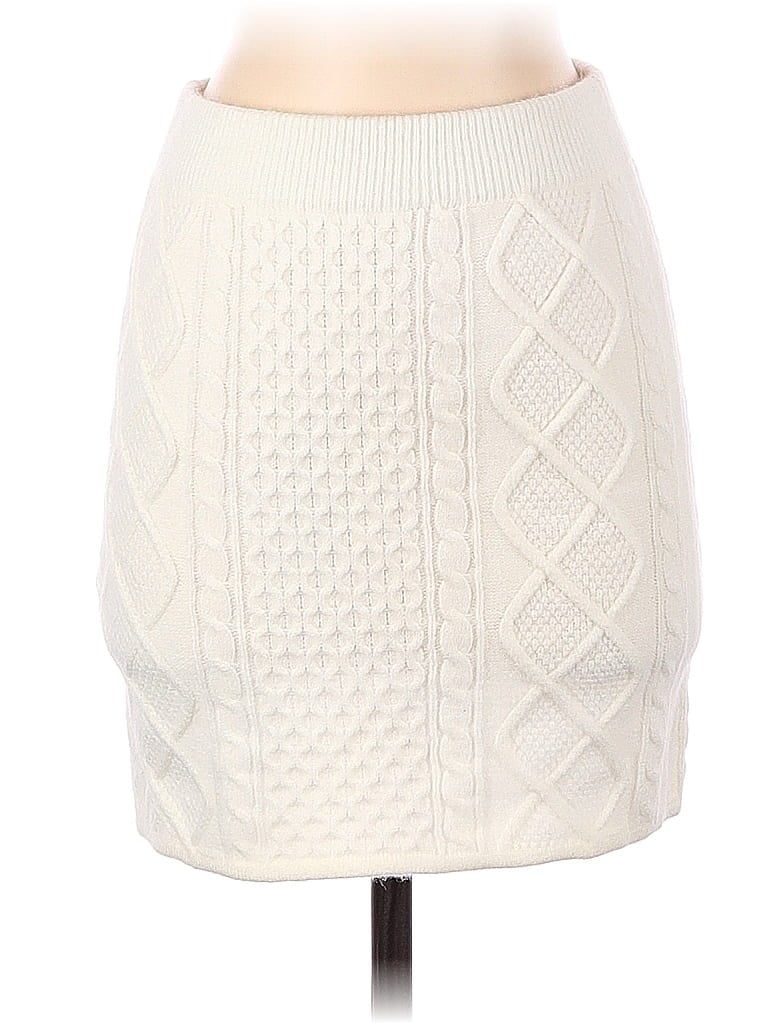 MNG Argyle Ivory Casual Skirt Size XS - photo 1