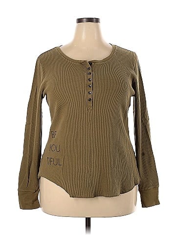 Life Is Good Brown Thermal Top Size XXL - 59% off