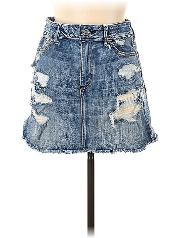 Distressed denim outlet skirt american eagle