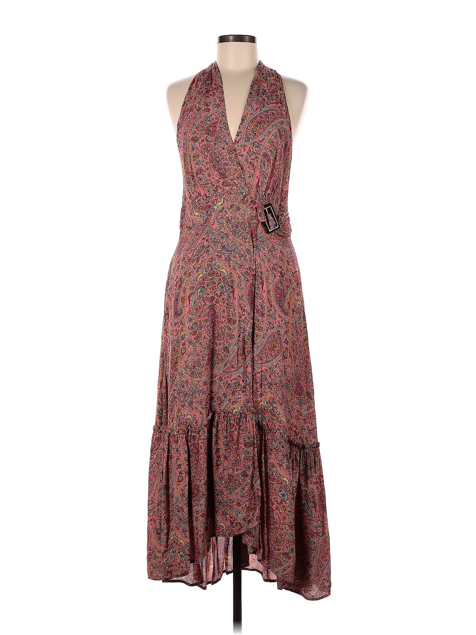 Anthropologie 100% Viscose Multi Color Brown Cocktail Dress Size 40 (EU ...