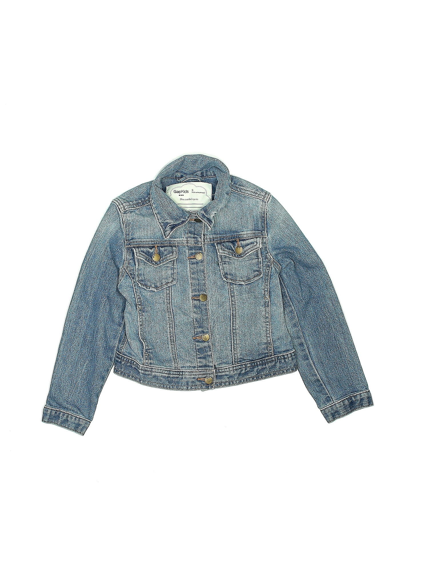 Gap Kids Outlet Solid Blue Denim Jacket Size S (Kids) 39 off thredUP