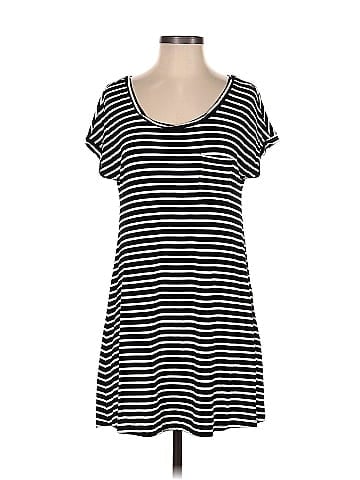 American Eagle Outfitters Stripes Multi Color Black Casual Dress