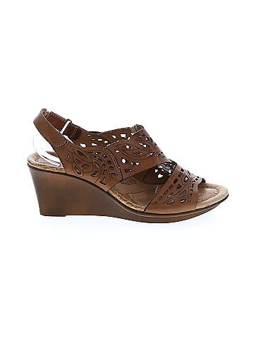 Earth leather wedge sandals hot sale