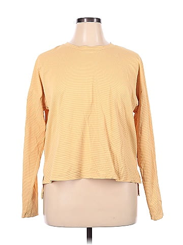 Calia by Carrie Underwood Color Block Stripes Yellow Long Sleeve T-Shirt  Size XL - 56% off