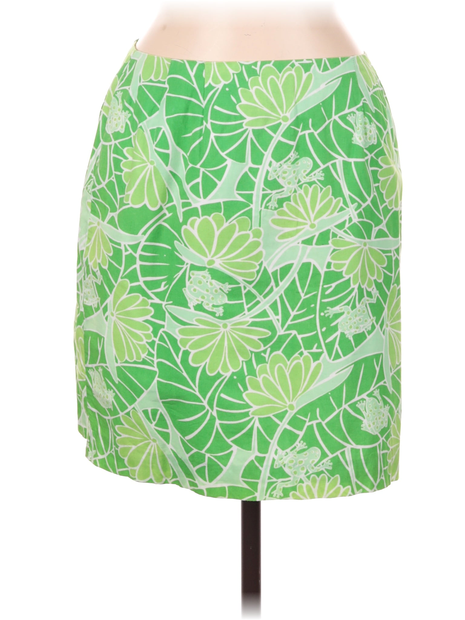 Lilly Pulitzer 100 Cotton Tropical Green Casual Skirt Size 6 73 Off