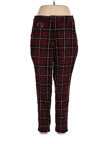 Hot Topic Plaid Maroon Red Casual Pants Size Lg (0) - 47% off