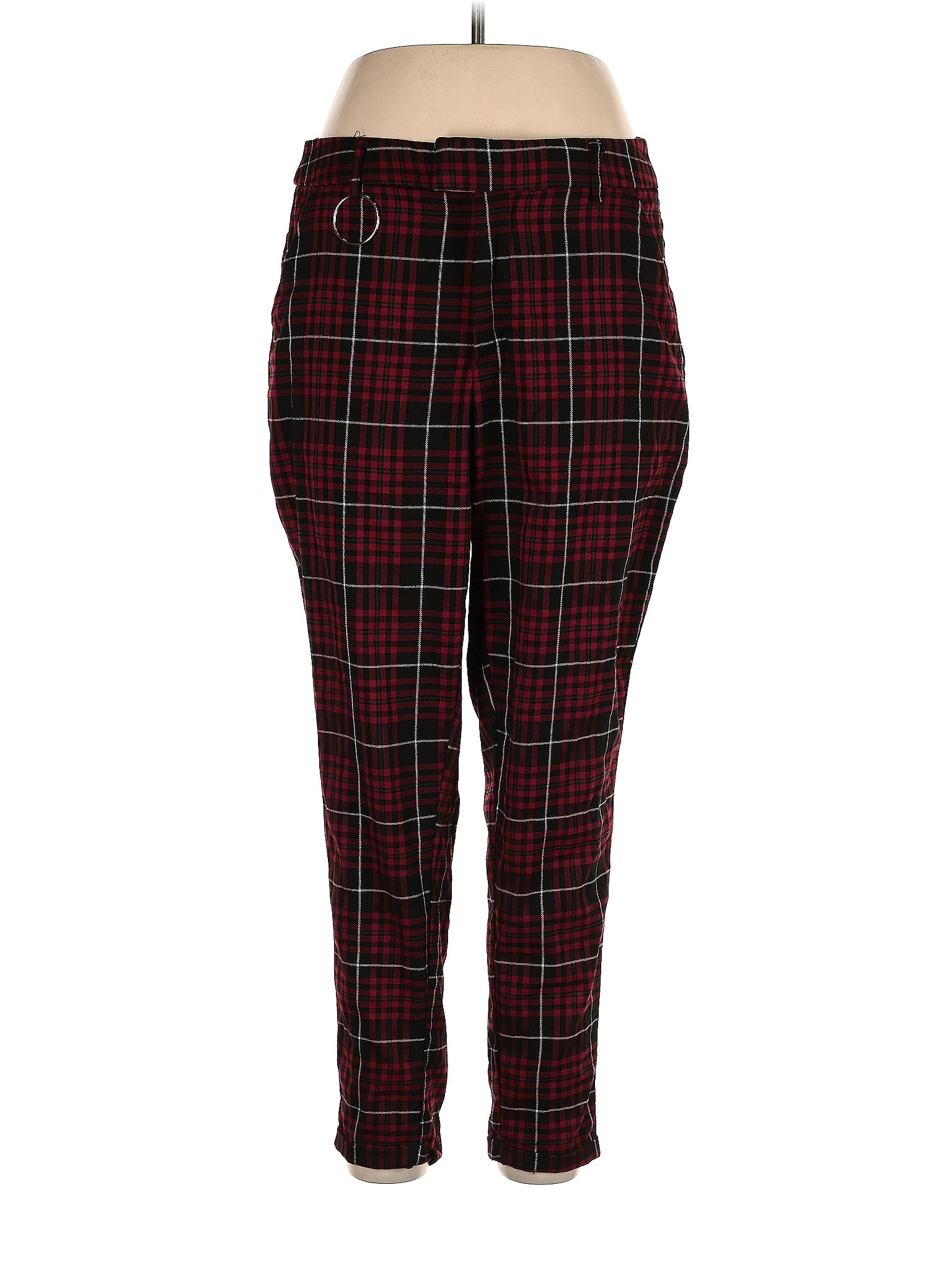 Hot Topic Plaid Maroon Red Casual Pants Size Lg (0) - 47% off