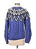 Lucky Brand Jacquard Argyle Fair Isle Aztec Or Tribal Print Blue Pullover Sweater Size XS - photo 2