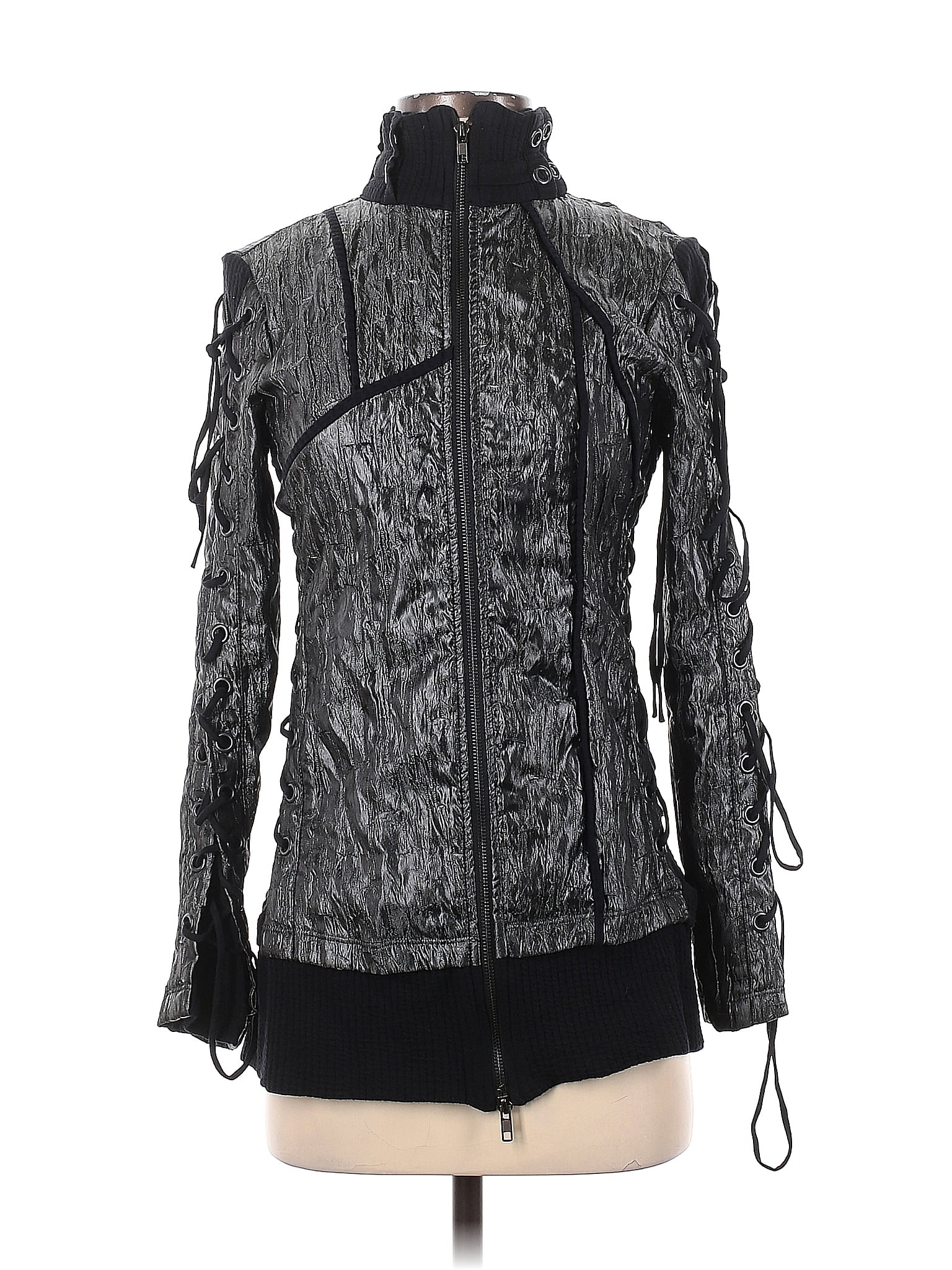 Veste Militaire SALVAGE Neuf Avec étiquette - Taille L Femme - Détails Cuir Noir & Marron