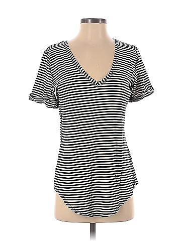 Lululemon Athletica Stripes Multi Color Black Short Sleeve T-Shirt Size 8 -  45% off