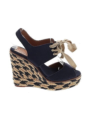 Tory burch shop navy blue wedges