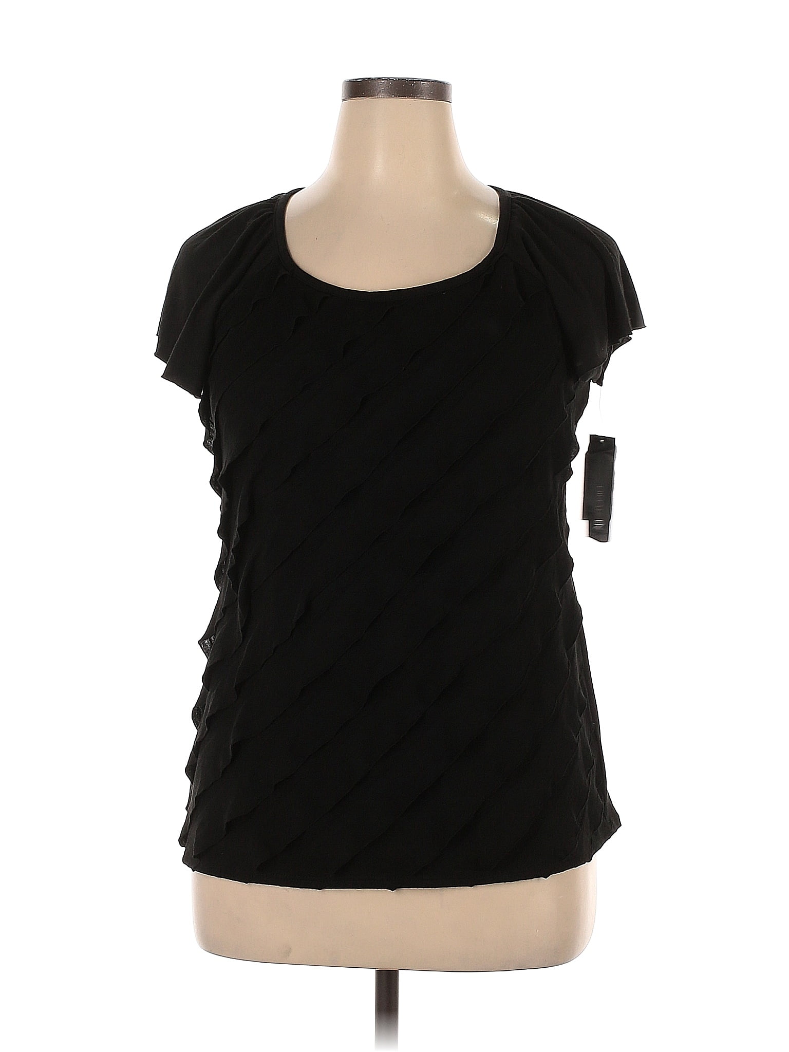 AB Studio Black Short Sleeve Top Size XL - 52% off | thredUP