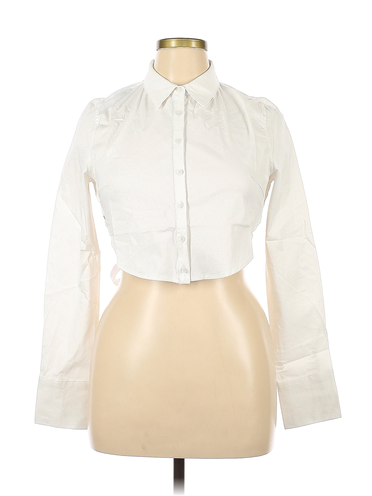 High Status Satin Bodysuit - Ivory, Fashion Nova, Shirts & Blouses