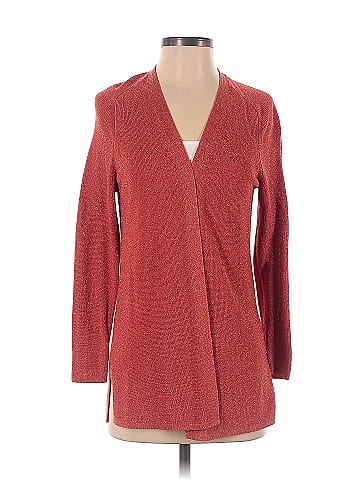 Ann Taylor Color Block Solid Red Cardigan Size M Petite 63