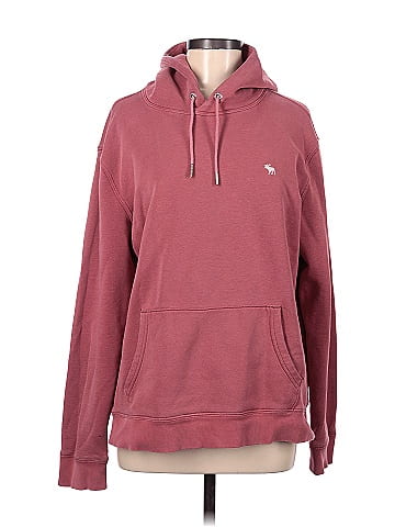 Abercrombie & Fitch Solid Burgundy Pullover Hoodie Size M - 66