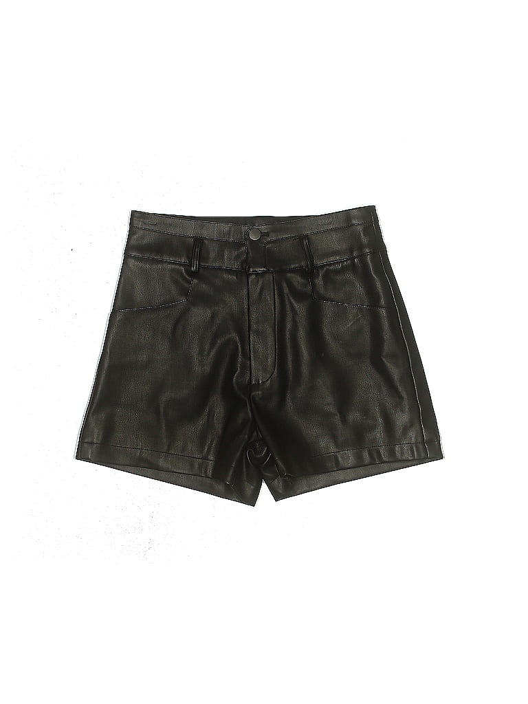 Unbranded Tortoise Black Faux Leather Shorts Size M - photo 1